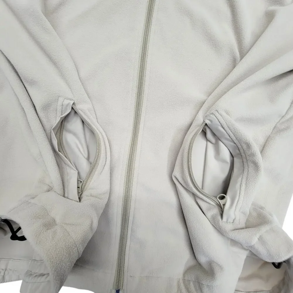 Callaway Golf Jacket Mens XL Beige Micro Combo Fleece Full Zip Windbreaker